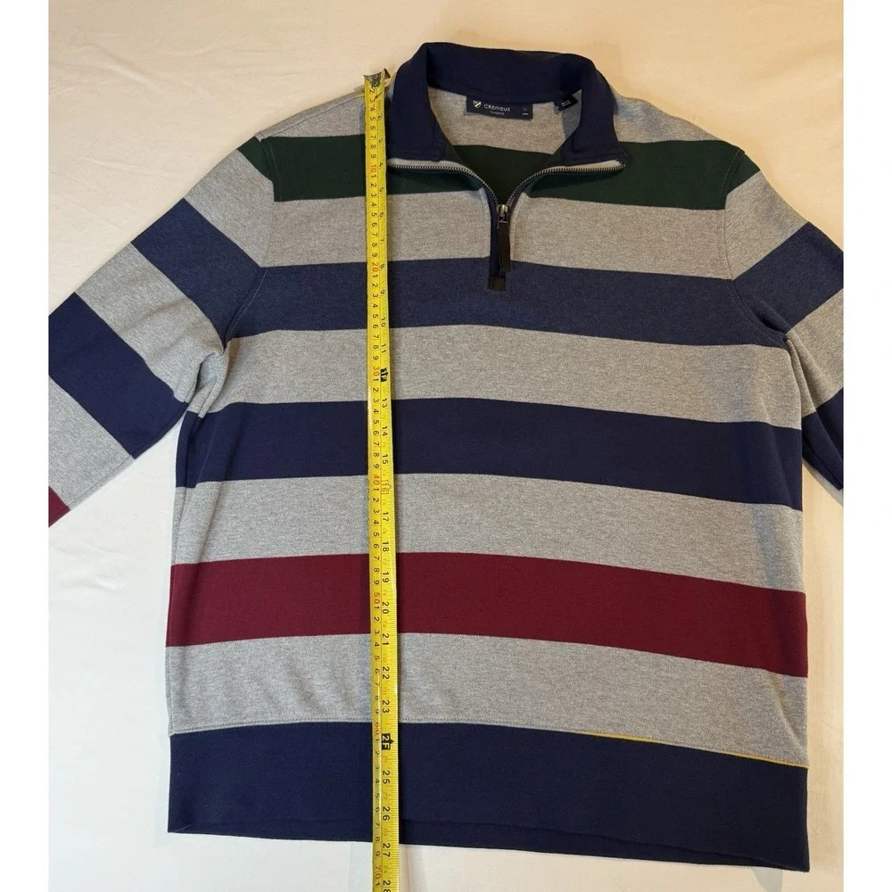 Cremieux Classics Men's Quarter Zip‎ Pullover | Striped Knit | Size M